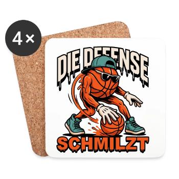 Die Defense Schmilzt Basketball - Untersetzer (4er-Set) - Weiß - Vorne