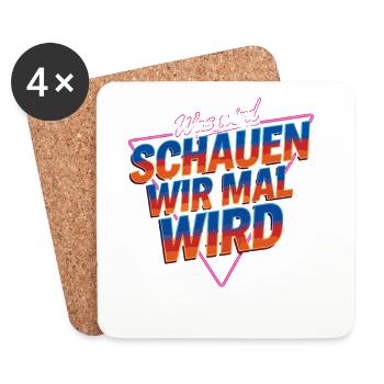  Was Wird SCHLAUEN WIR MAL WIRD Quiz Spruch Rätsel - Untersetzer (4er-Set) - Weiß - Vorne