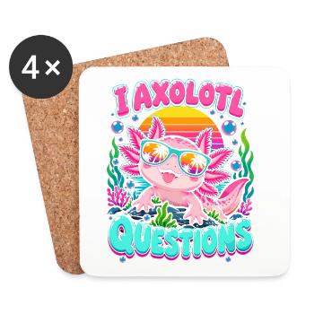 Axolotl am Strand mit Sonnenbrille - Untersetzer (4er-Set) - Weiß - Vorne