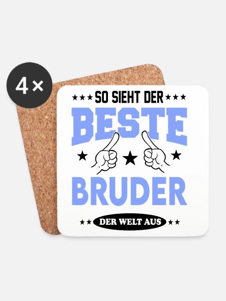 Bester Bruder der Welt Familie Family T-Shirt - Untersetzer (4er-Set) - Weiß
