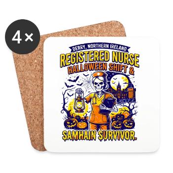 Derry Registered Nurse Halloween Shift Samhain - Untersetzer (4er-Set) - Weiß - Vorne