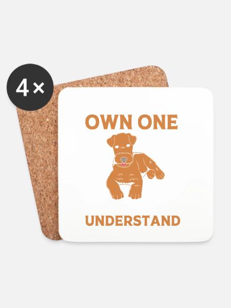 Airedale Terrier - Untersetzer (4er-Set) - Weiß