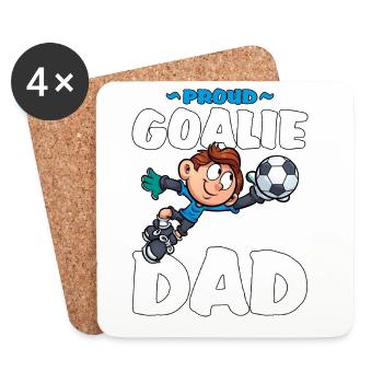 Proud Goalie Dad Stolzer Torwart Papa Fußball - Untersetzer (4er-Set) - Weiß - Vorne
