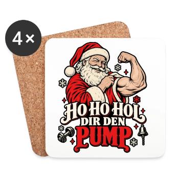 Ho Ho Ho – Dir den Pump zu Weihnachten - Untersetzer (4er-Set) - Weiß - Vorne