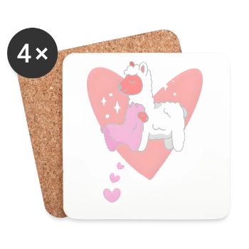 Beste Teyze Tante Türkisch Lama Geschenk Idee - Untersetzer (4er-Set) - Weiß - Vorne