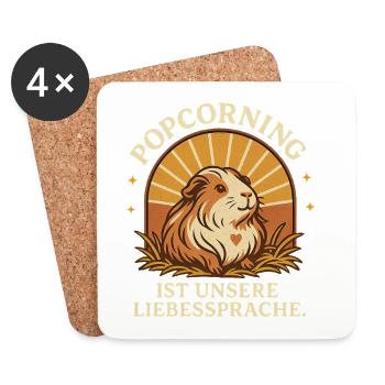 Meerschweinchenhalter Meerschweinchen Eltern - Untersetzer (4er-Set) - Weiß - Vorne