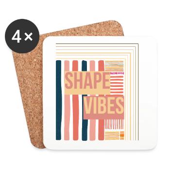 Shape Vibes Farbblockprint - Untersetzer (4er-Set) - Weiß - Vorne