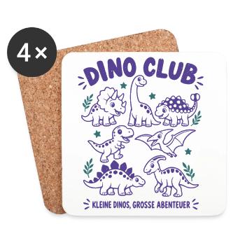 Dino Club – Kleine Dinos, große Abenteuer - Untersetzer (4er-Set) - Weiß - Vorne