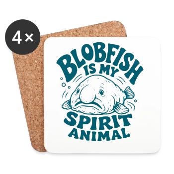  Blobfisch Ist Mein Geist-tier Lustiger - Untersetzer (4er-Set) - Weiß - Vorne