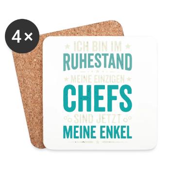 Ich Bin Im Ruhestand Meine Einzigen Chefs Sind  - Untersetzer (4er-Set) - Weiß - Vorne