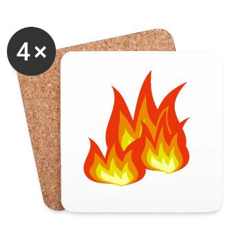 Flammen-Explosion Design - Untersetzer (4er-Set) - Weiß - Vorne
