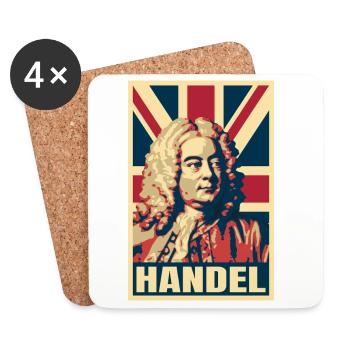 Georg Friedrich Händel, Barockkomponist, Musik - Untersetzer (4er-Set) - Weiß - Vorne