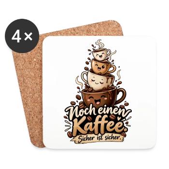 Kaffeejunkie Noch einen Kaffee sicher ist sicher  - Untersetzer (4er-Set) - Weiß - Vorne
