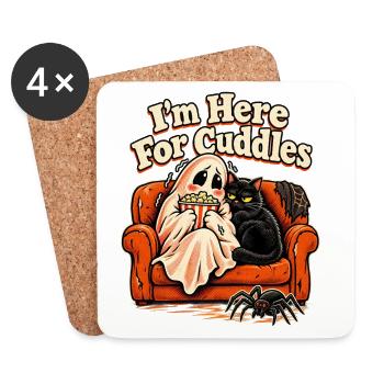 I'm Here For Cuddles Halloween Sofa Kater und - Untersetzer (4er-Set) - Weiß - Vorne