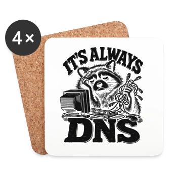 Raccoon DNS Always On - Untersetzer (4er-Set) - Weiß - Vorne