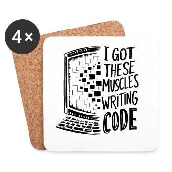 Ich habe diese Muskeln beim Code-Programmieren bekommen - Untersetzer (4er-Set) - Weiß - Vorne