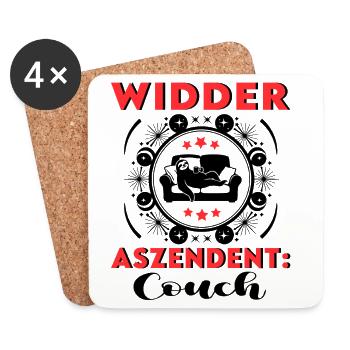 Sternzeichen Widder Aszendent Couch Geburtstag - Untersetzer (4er-Set) - Weiß - Vorne