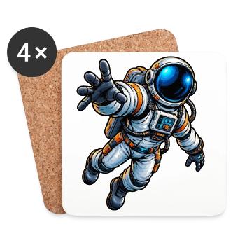 Astronaut Comic - Untersetzer (4er-Set) - Weiß - Vorne