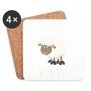 Komme was Wolle - Untersetzer (4er-Set) - Weiß - Vorne
