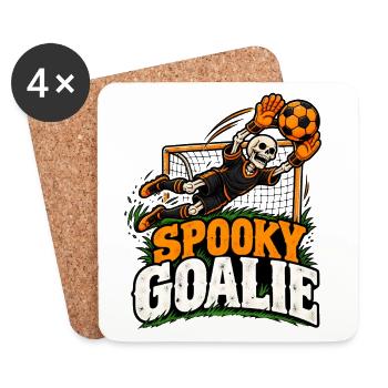 Spooky Goalie Skeleton Soccer - Untersetzer (4er-Set) - Weiß - Vorne