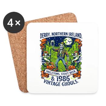 Derry Northern Ireland Skeletons Stout Beer 1986 - Untersetzer (4er-Set) - Weiß - Vorne