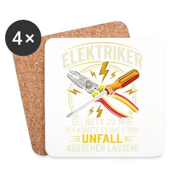 Elektriker Sei Nett Zu Mir Ich Könnte Es Wie EIN  - Untersetzer (4er-Set) - Weiß - Vorne
