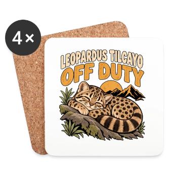  Leopardus Tilcayo Außer Dienst Schlafende - Untersetzer (4er-Set) - Weiß - Vorne