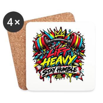 Lift Heavy Stay Humble Graffiti - Untersetzer (4er-Set) - Weiß - Vorne