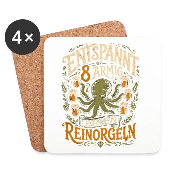 Achtarmig einen reinorgeln Party - Untersetzer (4er-Set) - Weiß - Vorne