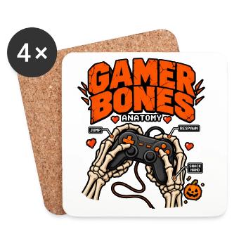 Gamer Knochen Anatomie - Untersetzer (4er-Set) - Weiß - Vorne