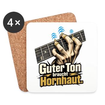 Gitarrist Gitarre spielen Hornhaut Spruch - Untersetzer (4er-Set) - Weiß - Vorne