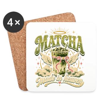 Matcha Himmel Becher - Untersetzer (4er-Set) - Weiß - Vorne