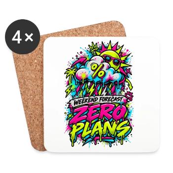 Zero Plans Weekend Graffiti - Untersetzer (4er-Set) - Weiß - Vorne