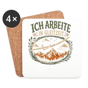 Arbeite in Gleitzeit Segelflieger - Untersetzer (4er-Set) - Weiß - Vorne