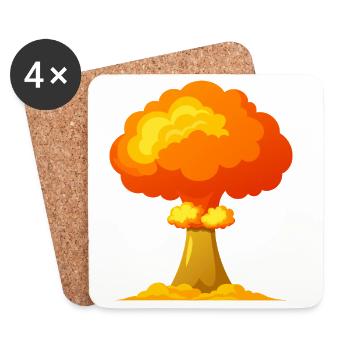 Nukleare Explosion Atomic - Untersetzer (4er-Set) - Weiß - Vorne