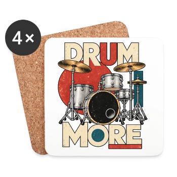 DRUM MORE - Drumset - Untersetzer (4er-Set) - Weiß - Vorne