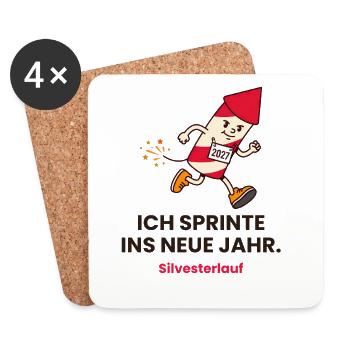 Ich sprinte ins neue Jahr Silvesterlauf 2027 - Untersetzer (4er-Set) - Weiß - Vorne