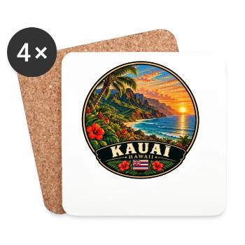 Kauai Hawaii Urlaub Sommer Strand Sunset - Untersetzer (4er-Set) - Weiß - Vorne