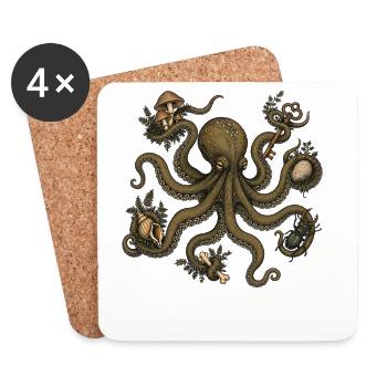 Goblincore Octopus - Untersetzer (4er-Set) - Weiß - Vorne