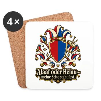 Karneval Fan Alaaf oder Helau Jeck - Untersetzer (4er-Set) - Weiß - Vorne