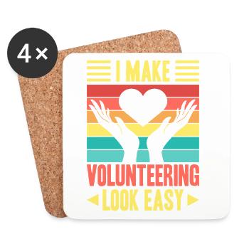 Volunteer Appreciation I Make Look Easy Volunteer - Untersetzer (4er-Set) - Weiß - Vorne