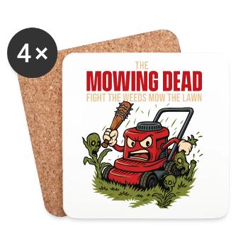 The Moging Dead – Lustige Rasenmähen von Zombie-Unkräutern - Untersetzer (4er-Set) - Weiß - Vorne