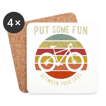 Put Some Fun Between Your Legs - Cycling - Untersetzer (4er-Set) - Weiß - Vorne