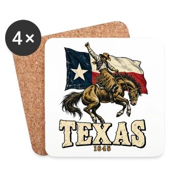 Texas 1845 Western Reiter Flagge - Untersetzer (4er-Set) - Weiß - Vorne