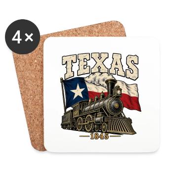 Texas Eisenbahn 1845 Vintage - Untersetzer (4er-Set) - Weiß - Vorne