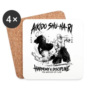 Japanese Martial Arts Aikido Flow Dynamics - Untersetzer (4er-Set) - Weiß - Vorne