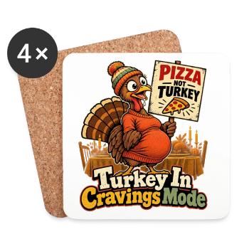 Turkey In Cravings Mode witzig schwanger an - Untersetzer (4er-Set) - Weiß - Vorne