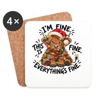 I’m Fine This Is Fine Everything’s Fine - Untersetzer (4er-Set) - Weiß - Vorne