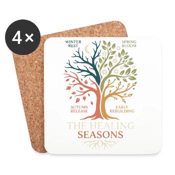 Das Baumdesign der Healing Seasons - Untersetzer (4er-Set) - Weiß - Vorne