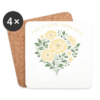 Spüre, wie es durch ihn wächst Blumendesign - Untersetzer (4er-Set) - Weiß - Vorne